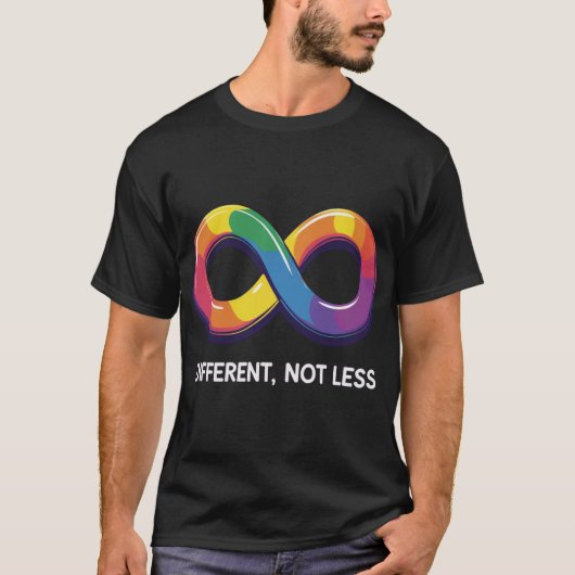 Anders niet minder - Autisme Bewustzijn Oneindighe T-shirt (Voorkant)