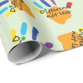 Anders Niet Minder Autisme Regenboog Handen Divers Cadeaupapier (Rol Hoek)