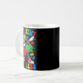 Anders Niet Minder Dabbing Puzzel Autisme Bewustzi Koffiemok (Voorkant links)