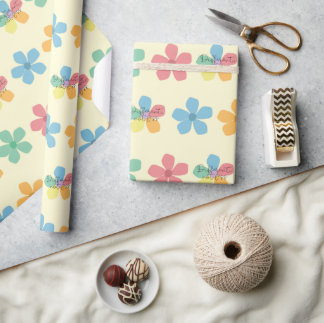 Anders Niet Minder Kleurrijke Autisme Bloemen Geel Cadeaupapier