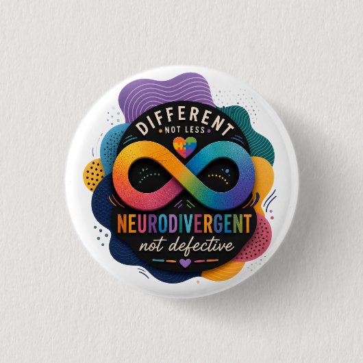 Anders, niet minder. Neurodivergent, niet defect Ronde Button 3,2 Cm (Voorkant)