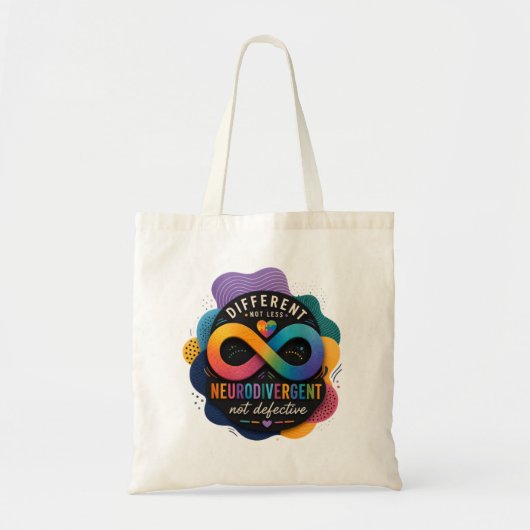 Anders, niet minder, neurodivergent, niet defect  tote bag (Voorkant)