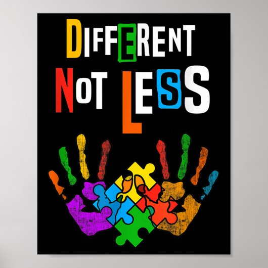 Anders niet minder Shirt autisme bewustzijn Poster (Voorkant)