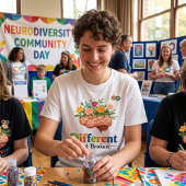 Anders, niet stuk, bloemrijk brein: neurodiversite Tri-Blend shirt