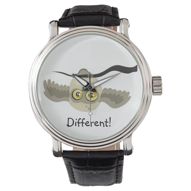 Anders! Ondersteboven Uil ~polshorloge Horloge (Voorkant)