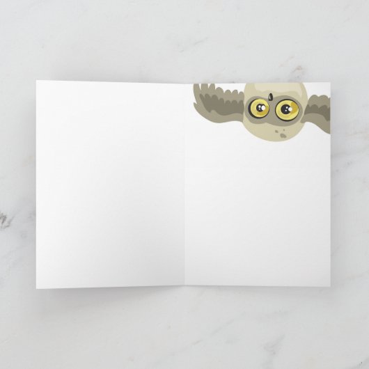 Anders! Ondersteboven Uil Wenskaart Kaart (Binnen)