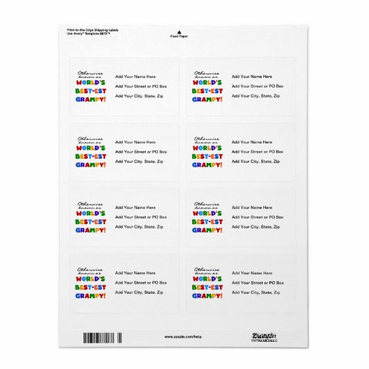 Anders 's Werelds best-grijze cadeautjes Etiket (Full Sheet)