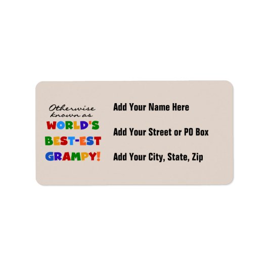 Anders 's Werelds best-grijze cadeautjes Etiket (Voorkant)