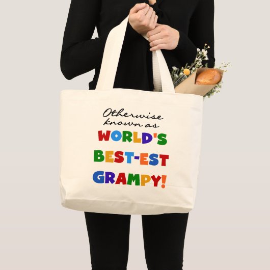 Anders 's Werelds best-grijze cadeautjes Grote Tote Bag (Voorkant (product))