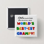Anders 's Werelds best-grijze cadeautjes Vierkante Button 5,1 Cm (Voorkant /achterkant)