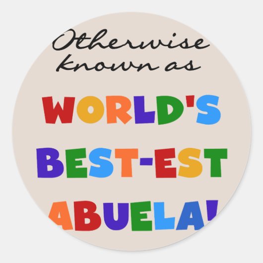 Anders 's werelds beste Abuela Gifts Ronde Sticker (Voorkant)