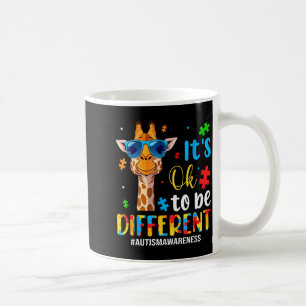 Anders zijn autism bewustzijn schattige giraffe koffiemok