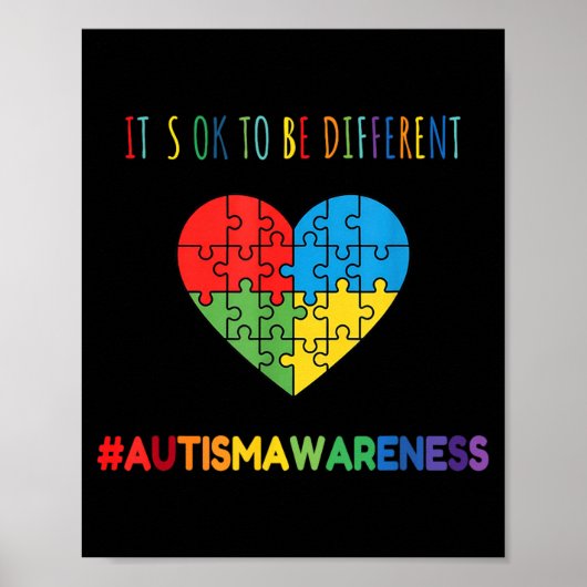 Anders zijn Autisme Acceptatie Hart Puzzel Poster (Voorkant)