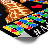 Anders zijn autisme bewustzijn giraffe puzzels poster (Hoek)