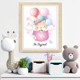 Anders zijn Dieren Muur Kunst voor de Kinderkamer Foto Afdruk