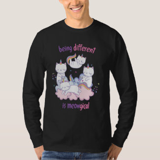 Anders zijn is meowgisch Grappige eenhoorn kat T-shirt