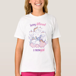 Anders zijn is meowgisch Grappige eenhoorn kat T-shirt