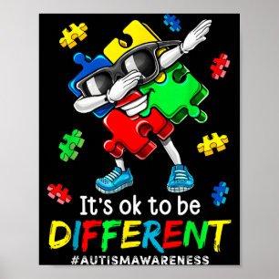 Anders zijn met dabbing puzzel autisme bewustzijn poster
