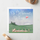 Anders zijn, vrij zijn notitiekaartje (Voorkant / Achterkant in situ)