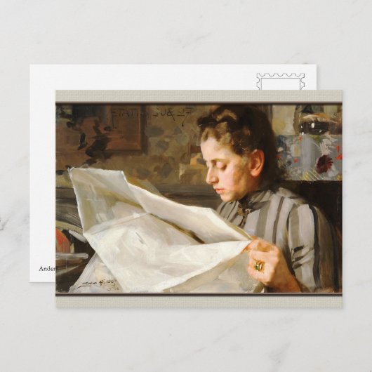 Anders Zorn Portrait van Emma CC0069 Briefkaart (Voorkant / Achterkant)