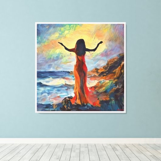 AndersArtistry"Ochtend Lof* Waterverf Canvas Afdruk (Insitu (Houten vloer))