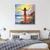 AndersArtistry"Ochtend Lof* Waterverf Canvas Afdruk (Insitu (Slaapkamer))