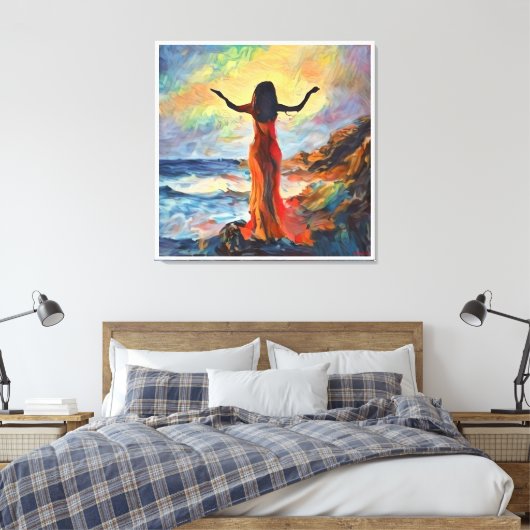 AndersArtistry"Ochtend Lof* Waterverf Canvas Afdruk (Insitu (Slaapkamer))