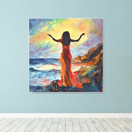 AndersArtistry"Ochtend Lof* Waterverf Canvas Afdruk (Insitu (Houten vloer))