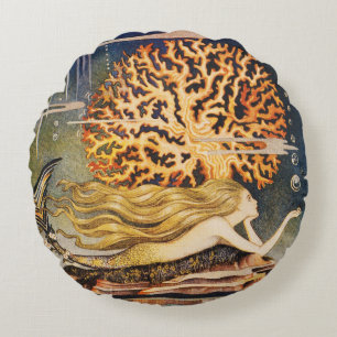 Andersen: Kleine Mermaid Tekening Rond Kussen