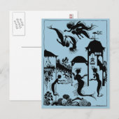 Andersen: Little Mermaid Silhouette Briefkaart (Voorkant / Achterkant)