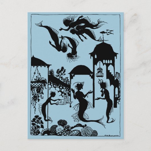 Andersen: Little Mermaid Silhouette Briefkaart (Voorkant)
