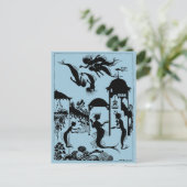 Andersen: Little Mermaid Silhouette Briefkaart (Staand voorkant)