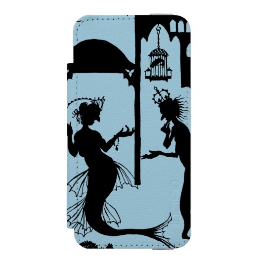 Andersen: Little Mermaid Silhouette Incipio iPhone Portemonnee Hoesje (Voorkant Agenda)