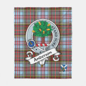Anderson Ancient Clan badge Scot Tartan Pset Fleece Deken (Voorkant)
