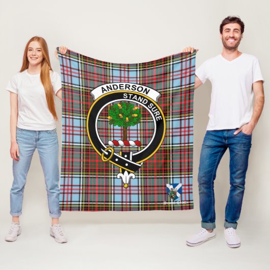 Anderson Ancient Clan Badge Tartan Pset Fleece Deken (In situ)