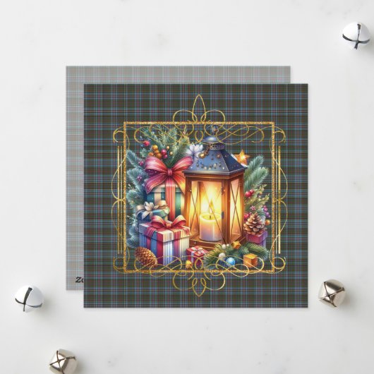 Anderson Ancient  Scottish Tartan Christmas  Feestdagenkaart (Voorkant / Achterkant in situ)