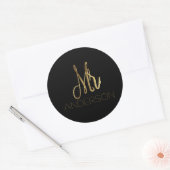 Anderson Black Gold Mister Typography Seal Ronde Sticker (Envelop)