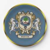 Anderson Clan Badge Blue gepersonaliseerd papier B Papieren Bordje (Voorkant)