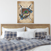 Anderson Clan Badge Crossed Swords Canvas Print (Insitu (Slaapkamer))