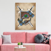 Anderson Clan Badge Crossed Swords Canvas Print (Insitu (Woonkamer))