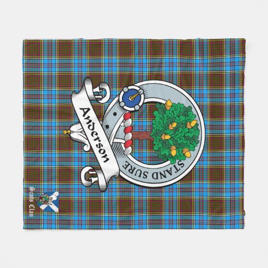 Anderson Clan Badge Scot Tartan Pset Fleece Deken (Voorkant (Horizontaal))