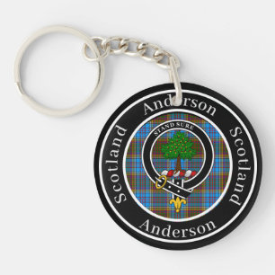 Anderson Clan Badge & Tartan Acryl Sleutelhanger