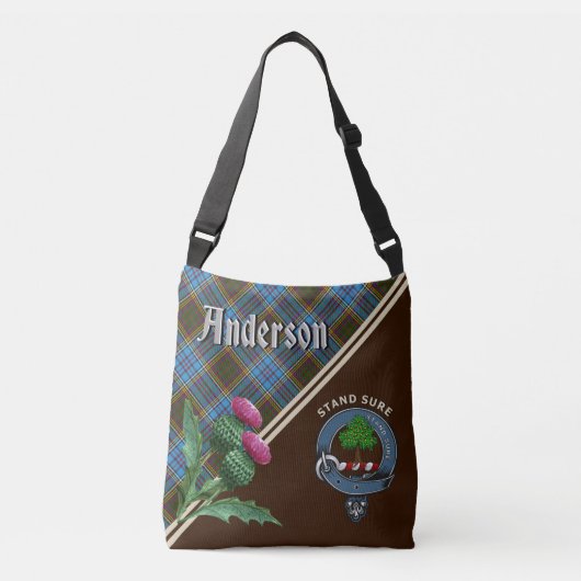 Anderson Clan Badge & Tartan Crossbody Bag Tas (Voorkant)