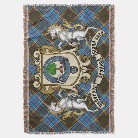 Anderson Clan Badge & Tartan Deken (Voorkant Verticaal)