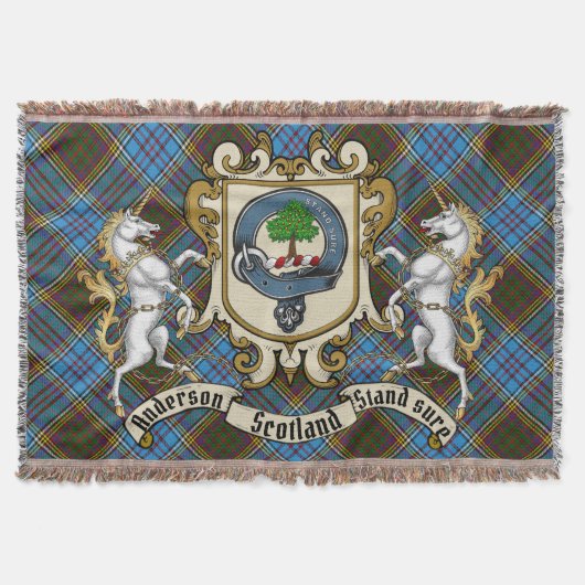 Anderson Clan Badge & Tartan Deken (Voorkant)