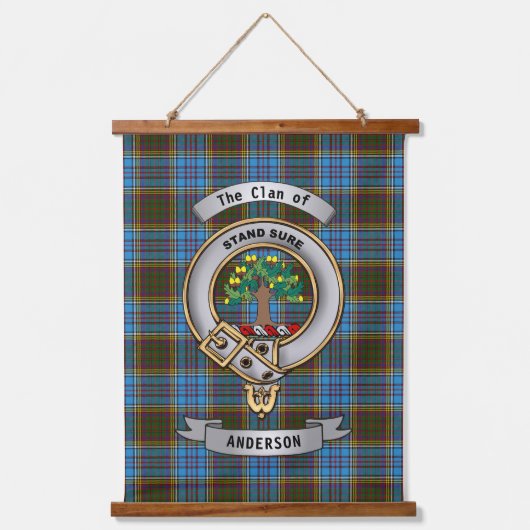 Anderson Clan Badge & Tartan Hangend Wandkleed (Voorkant)