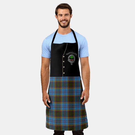 Anderson Clan Badge & Tartan Kilt Apron Schort (Gedragen)