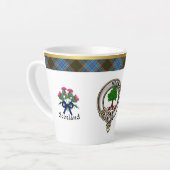 Anderson Clan Badge & Tartan Latte Mok (Linkerhoek)