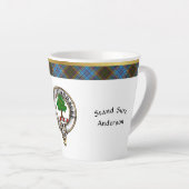 Anderson Clan Badge & Tartan Latte Mok (Rechterhoek)