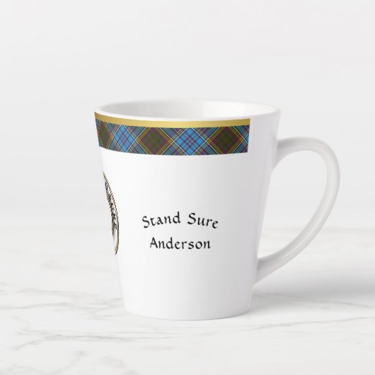Anderson Clan Badge & Tartan Latte Mok (Rechts)